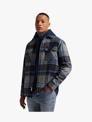 Men's Relay Jeans Check Navy Overshirt