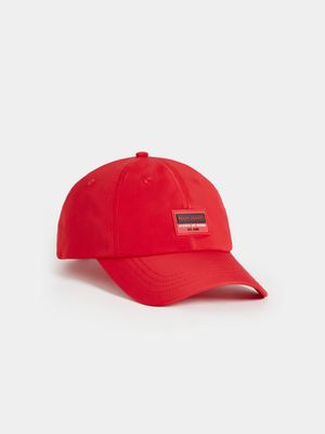 RJ Red Sleek Nylon Rubber Badge Peak Cap
