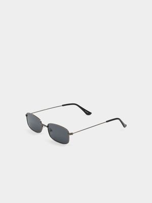 Men's Markham Gunmetal Metal Rectangular Grey Sunglasses