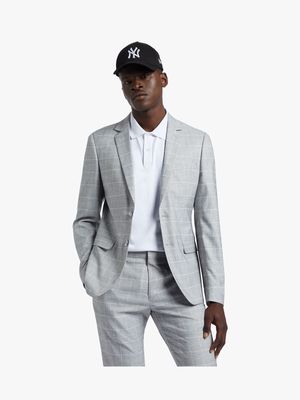 Men's Markham Skinny Check Charcoal Suit Jacket