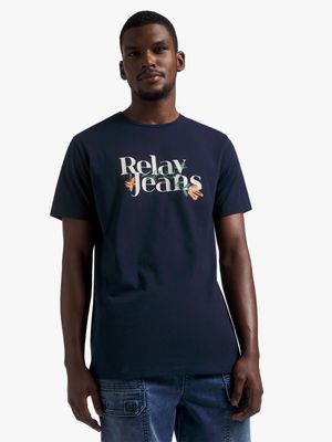 Men's Relay Jeans Slim Fit Botanical Navy Graphic T-Shirt