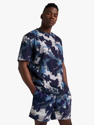 Men's Relay Jeans Ref Camo AOP Navy T-Shirt