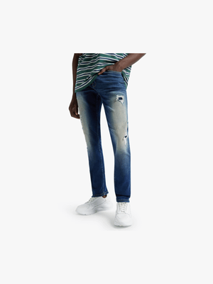 RJ Blue Slim Straight Tinted Jeans