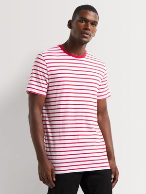Men's Markham Horizontal Stripe White/Red T-Shirt