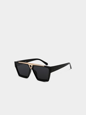 Men's Markham Versus Square Black Sunglasses