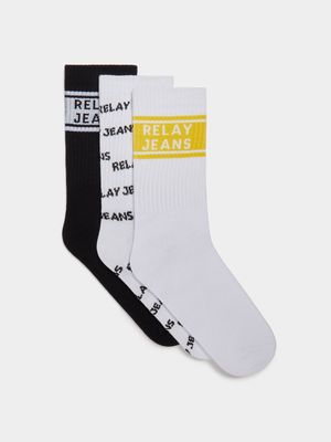 Men's Relay Jeans 3pk Double Set Multicolour Socks