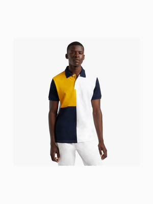 RJ Mustard Side Embroidered Colourblock Golfer