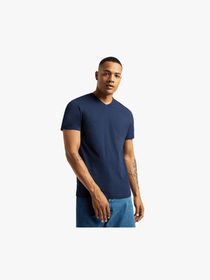 Men's Markham V-Neck Basic Navy T-Shirt