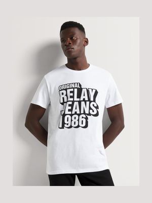 Men's Relay Jeans Shadow White Graphic T-Shirt