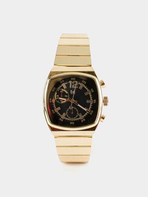 Men's Markham Retro Rounded Square Gold Watch