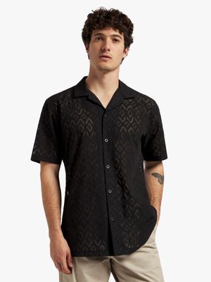 Men's Markham Burnout Black Shirt