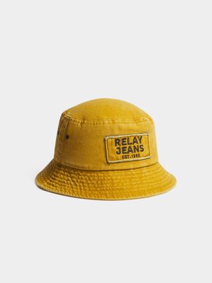 Men's Relay Jeans Washed Applique Mustard Bucket Hat