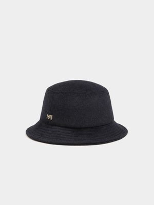 MKM Charcoal Velour Melton Bucket Hat