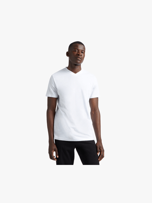 Men's Markham V-Neck Basic White T-Shirt