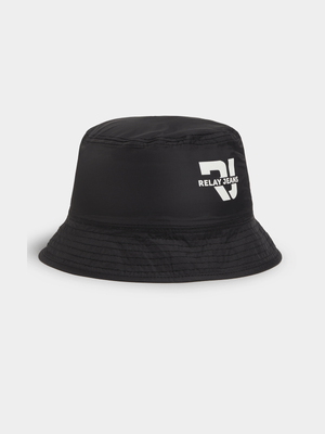 RJ Black/Pink Reversible Ripstop Pocket Bucket Hat
