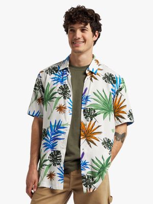Men's Markham Viscose Fern Leaf Ecru Shirt