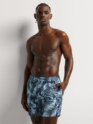 Men's Markham Fern Printed Blue Swimshort