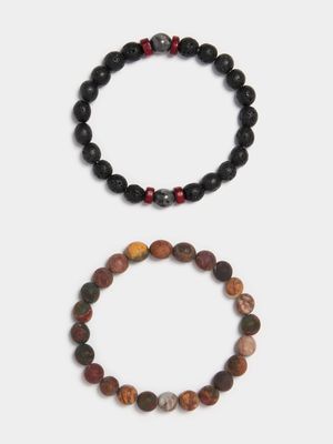 Men's Markham Mixed Stone Bead Multicolour Bracelet Pack
