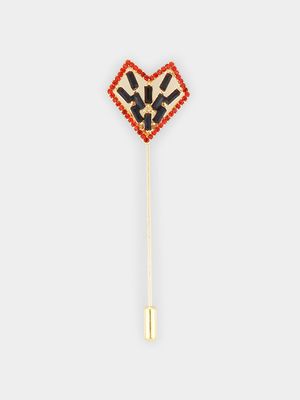 MKM Gold Lapel Pin Crystal Arrow