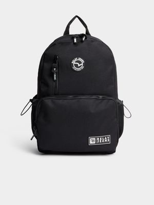Men's Relay Jeans Front Zip Pocket Branded Black Backpack