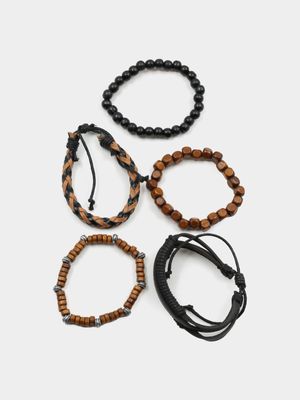 Men's Markham Mixed Ornate Bead and Woven Bracelets Pack