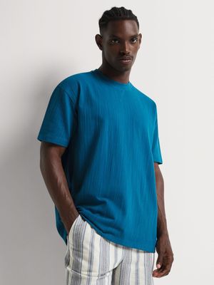 Men's Relay Jeans Boxy Slub Jersey Blue T-Shirt