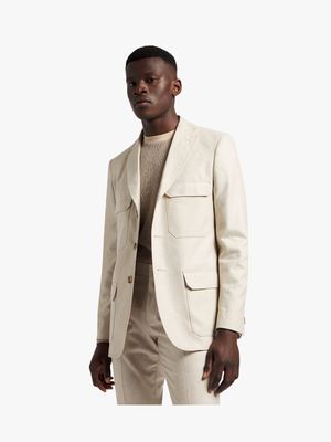 Men's Markham Slim Utility Plain Natural Suit Jacket