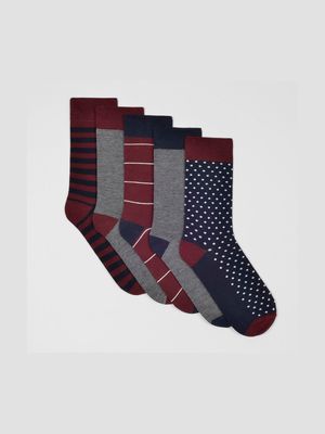 5 PACK STRIPED SOCKS