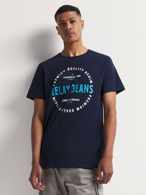 Men's Relay Jeans Heritage Turq Pop Graphic Navy T-Shirt
