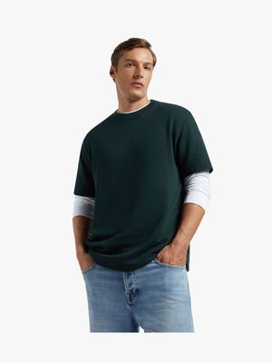 Men's Markham Short Sleeve Fleece Forest Green T-Shirt