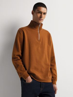 Men's Markham Half Zip Camel Sweatshirt
