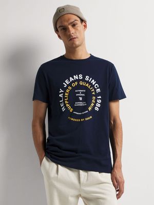 Men's Relay Jeans Heritage Circular Navy Graphic T-Shirt