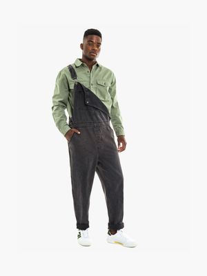 RJ Tapered Fit Black Wash Dungaree