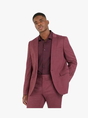 Men's Markham Smart Slim Textured Plum Suit Jacket