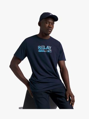 Men's Relay Jeans Slim Fit Holographic Navy T-Shirt