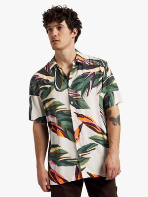 Men's Markham Viscose Bold Leaf Multicolour Shirt