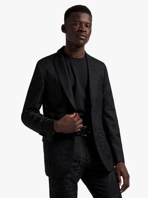 Men's Markham Slim Monogram Jacquard Black Jacket