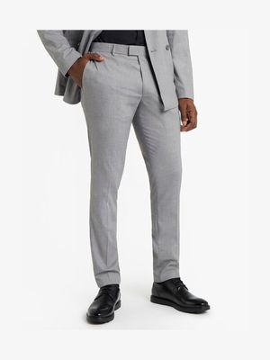 MKM Grey Smart Skinny Textured Trouser