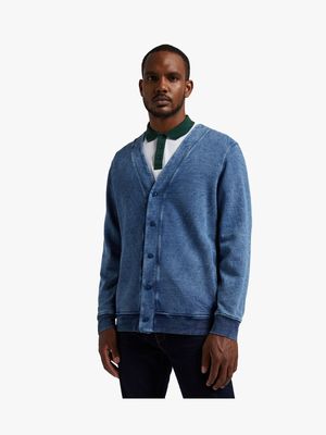 Men's Relay Jeans Washed Fleece Blue Cardigan