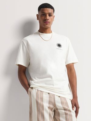 Men's Markham Balance Print Graphic Ecru T-Shirt