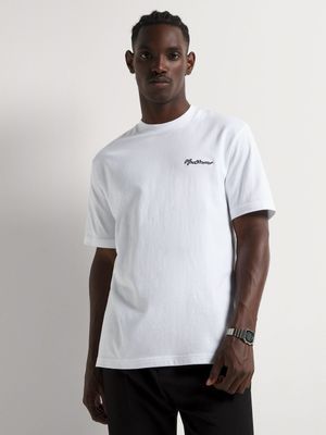 Men's Markham Chest Branded White T-Shirt