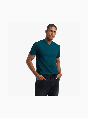Men's Markham V-Neck Basic Forest Green T-Shirt