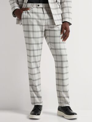 Men's Markham Smart Slim Multi Check Grey Trouser
