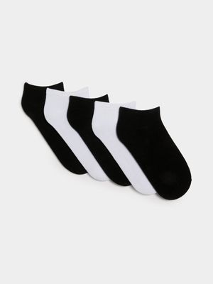 Men's Markham 5 Pack Hideaway Black/White Socks