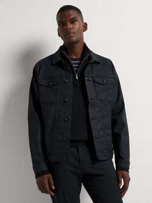 Men's Relay Jeans Slim Fit Indigo Coated Trucker Jacket