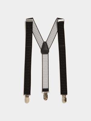 Men's Markham Black/White Dot Contrast Suspenders