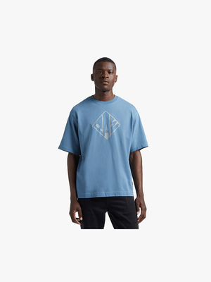 G-Star Men's Typography Boxy Blue T-Shirt