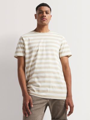 Men's Markham Horizontal Stripe Stone/Milk T-Shirt