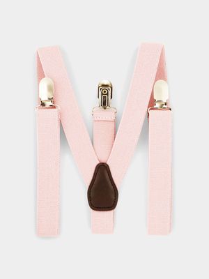 MKM Pink PU Contrast Suspenders