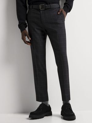 Men's Markham Smart Slim Tapered Houndstooth Black/Charcoal Trouser